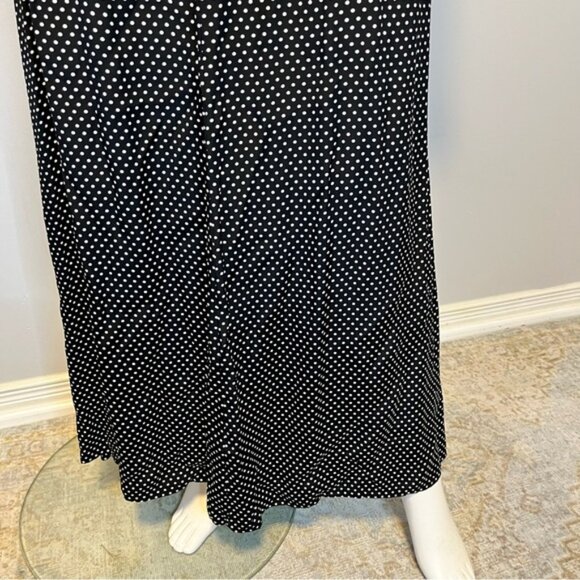 Maeve by Anthropologie Black White Maxi Skirt Dots Print Size M - Picture 4 of 8